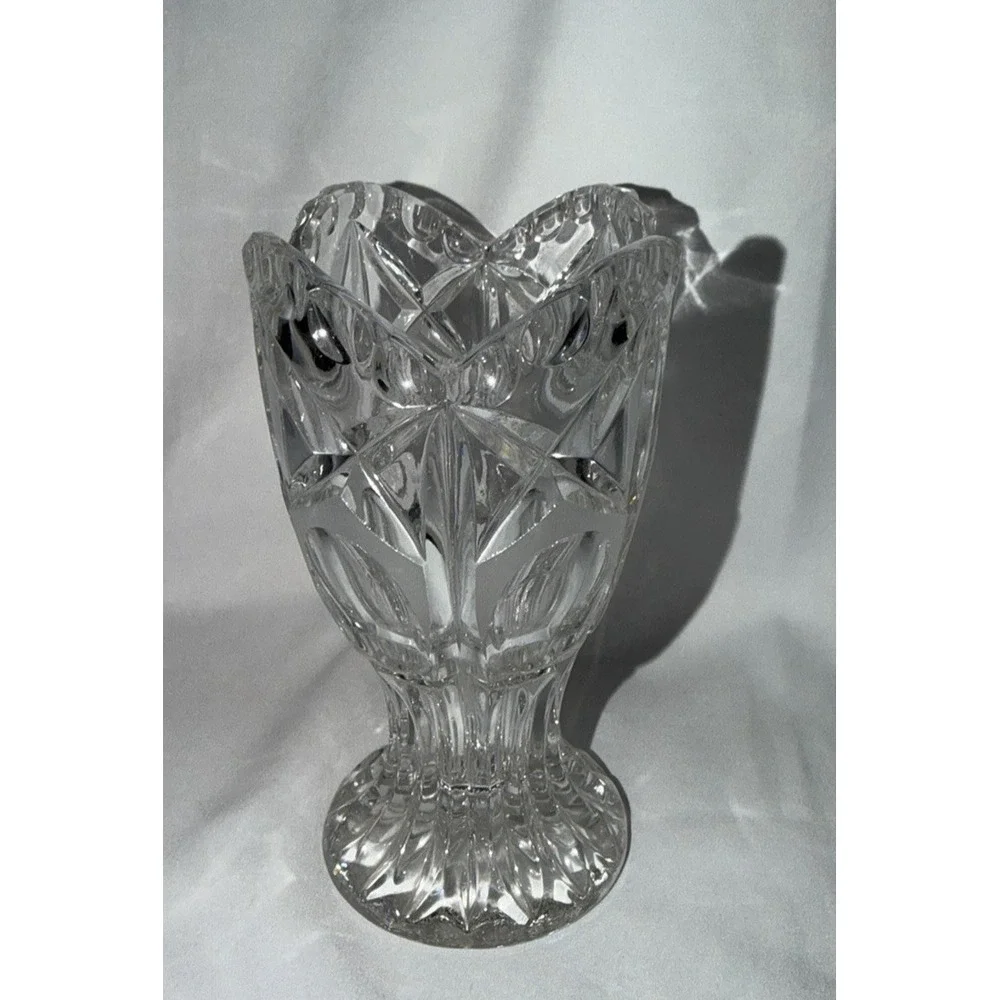 Vintage Echt Bleikristall Hand-cut Lead Crystal Heart Pedestal Vase